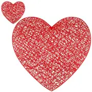 8 Sets Valentine's Day Placemats and Coaster Red Heart Place Mats Love Coaste...