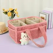 DJAPWPX-Baby Diaper Caddy with Removable Dividers, Portable Diaper Caddy Organizer, Practical Diaper Organizer, Multifunctional Baby Storage Basket for Changing Table (Rose Red)