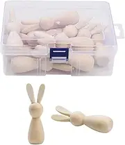 Children S DIY Wooden Bunny Decoration Unleash Creativity and Imagination DIY Painted Wooden Bunny Easter Bunny DIY, 12pcs