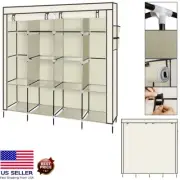 Clothes Storage Organizer Wardrobe Closet Portable Heavy Duty Rack With Shelves