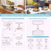 2-Tier Spice Rack Organizer 360° Rotating Lazy Susan Turntable Spice Rack Dessa