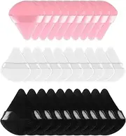 30 Pcs Powder Puffs, Triangle Powder Puff, Setting Powder Puff, Mini Powder Puff, Reusable Triangle Sponges Setting Puff Sponges Pads For Loose Powder Wet Dry Makeup (Black, White, Pink)