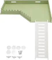 Hamster Platform, Hamster Playing Platform with Climbing Ladder, Playground Toy for Squirrel Gerbil Chinchilla Small Medium Animals, Premium Animals Friendly Plastic (L Shape)