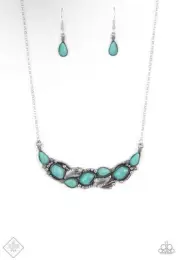 Cottage Garden Blue Necklace And Earring Set By Paparazzi