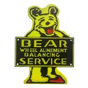 Bear Wheel Alignment Balancing Service Cast Iron Sign 35cm