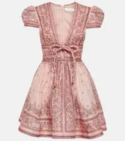 [Zimmermann] Zimmermann Matchmaker linen and silk minidress AU 14 pink
