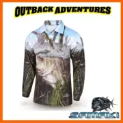 SAMAKI AUSSIE BASS FISHING SHIRT LONG SLEEVE SUN SAFE SIZE 4XL UPF 50+