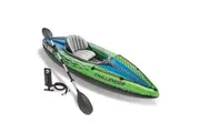 Intex Sports Challenger K1 Inflatable Kayak 1 Seat Floating Boat Oars River Lake