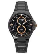 Citizen Attesa Moon Phase Super Titanium Black Dial Eco-Drive BU0065-64E 100M Men's Watch