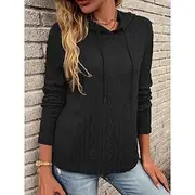 Women's Pullover Hoodie Sweatshirt Plain Casual Long Sleeve Hooded Regular Tops Street Dailywear Black Wine Brown Gray Fall Winter