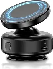 Necomi 360° Electric Magnetic Vacuum Phone Holder, Double Sided Attachment Car Phone Mount, Hands Free Magnetic, Double Sided Holder for Car Dashboard Mounting, Smooth Surfaces (Black)