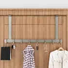Adjustable Coat Hat Towel Rack Over The Door Behind Door Hook for Bathroom