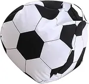 CHILDWEET Plush Toy Organizer Bean Bag Storage for Boys and Girls Soccer Ball Motif Stuffed Animal Storage Net Soft Bean Bag Chair Cover for Boys and Girls