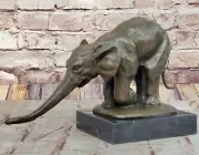 Hot Cast Lucky Elephant by Bugatti Bronze Sculpture Home Cabin Decoration Deal