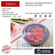 9 Sets High Quality Patented Lid Plastic Round Take away Food Container 947ml