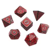 Red 7 Pcs for TRPG DND Dice Set Acrylic Multi-Sided 7-Die D4-D20 Polyhedral3448