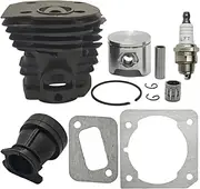 44mm Cylinder Piston Bearing Intake Manifold Gasket Kit Fit for 340 345 346 346XP 350 351 353 Chainsaw Motor Parts