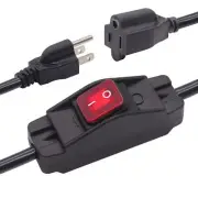 3 Prong Extension Cord with On/Off Switch Waterproof 14AWG Heavy Duty Power Cord