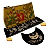 Tarot/Oracle Card Wooden Display Set – Moon Phase Floral