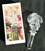 NIB!! MIKASA Lead Crystal BOTTLE STOPPER Fruits Collection Grape Cluster 6"