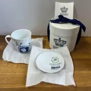 Royal Copenhagen Blue Fluted Mega Mug & Plate Set /w box NEW From Japan