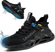 [LAoutun] Safety Trainers Men Steel Toe Cap Trainers Protective Safety Shoes Breathable Work Trainers Lightweight Work Shoes for Men Comfy Work Industrial Sneakers Puncture Proof Construction Work Boots