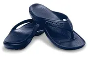 Crocs Baya Light Cozy Flat Flip Flops Thongs - Deep Blue - Mens US 12/Womens US 14