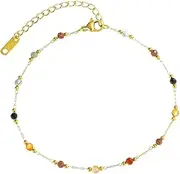 [Generic] Ankle Bracelet for Women,Gold Plated Titanium Steel Dainty Daily Foot Jewelry Anklet for Women