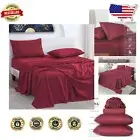 Luxury 1000 Thread Count Egyptian Cotton King Bed Sheets - Deep Pocket, Burgundy