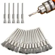 15PC Stainless Steel Wire Brush Set Dremel Tool Rotary Die Grinder Removal Wheel