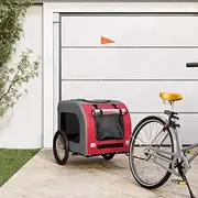 Pet Bike Trailer Red and Grey Oxford Fabric&Iron,Pet Pushchairs & Strollers 9KG-93838
