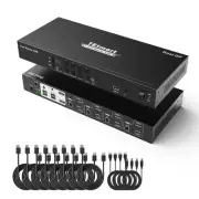 Tesmart 4 Port KVM Switch Dual Monitor Displayport, 4K@60Hz 5120X1440@60Hz KV...