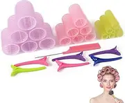 Hair Rollers, Velcro Rollers for Hair, 3 Sizes Hair Curlers Roller with Clips and Steel Needle Comb for Long Hair, Short Hair, Thin Hair, Bangs (25 Pcs)