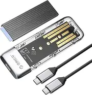 ORICO M.2 NVMe SATA SSD Enclosure, Tool-Free USB 3.2 Type-C 10Gbps to M.2 SSD Enclosure for SATA/NVMe M.2(M-Key/B+M-Key) SSD Support 2230/2242/2260/2280, Up to 4TB-TXM2M