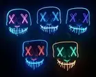 Light up Mask Halloween Mask Purge EL Anonymous Wire Party LED Glow Mask