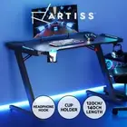 Artiss Gaming Desk Computer Desks Table Study Home Ofiice RGB LED Light 7 Colour