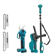 Electric Chainsaw 2 in 1 Brushless Electric Scissors 0-35mm Pruning Range 4 Gear Adjustable Telescopic Extension Rod Rea