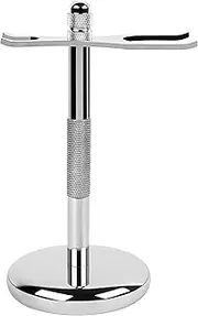 Razor Holder and Shaving Brush Stand,Luxury Shaving Accessories,Stainless steel,Extra Wide Openings,Suitable For A Variety Of Razors(silver)