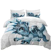 Cute Snowflakes Winter Lil Dragon Quilt Cover