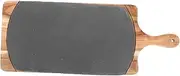 1pc Rock Dinner Plate Cutlery Tray Black Cutting Board Deli Cheese Sushi Platter Black Storage Shelves Butcher Block Slate Storage Holder Black Bread Wood, Slate Wooden Food Trays