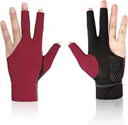 Pool Billiard Gloves, Three Finger Pool Gloves | Men Women Sports Sighting Or Right Hand Pool Gloves | Sports Show Accessories, cue Pool Anti-Slip Gloves for Famigl