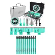 Tile Hole Saw Kit and LEKOMESH Masonry Concrete Drill Bits Set - 10pcs