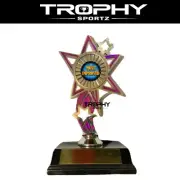 MOST IMPROVED NETBALL star small 160mm Iridescent Pink TROPHY award