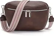 [RQJZ] Bum Bag Women's Shoulder Bag Stylish Vegan Leather Chest Bag Women's Crossbody Bag Fanny Pack with Adjustable Strap for Everyday and Travel