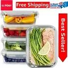 5 Durable Borosilicate Glass Meal Prep Containers with Lids - Healthy Lifestyle