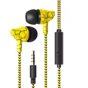 4 Pcs Wired Crack Sports Headphone Super Bass 3.5Mm Earphone Earbud With Microphone Hands Free Headset Yellow