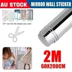 Room DIY Large Mirror Wall Sticker Roll Self Adhesive Bathroom Decor Stick On