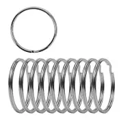 2 Inch Flat Key Rings - Large Split Key Rings - Silver Steel Round Edged