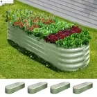 Livsip 4x Garden Bed 240x80x42cm Planter Box Raised Container Galvanised Green