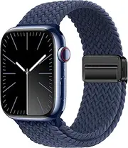 Compatible with Apple Watch Strap 49mm 45mm 44mm 42mm 41mm 40mm 38, Elasticated Magnetic Nylon Strap Band for IWatch Series 10/9/8/7/6/5/4/SE/Ultra 2 Men Women